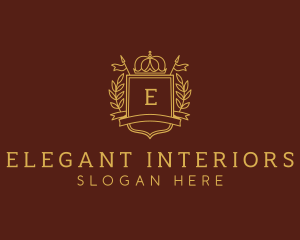 Elegant Crown Shield logo design