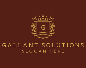 Elegant Crown Shield logo design