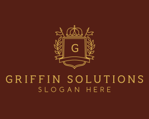 Elegant Crown Shield logo design