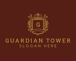 Elegant Crown Shield logo design