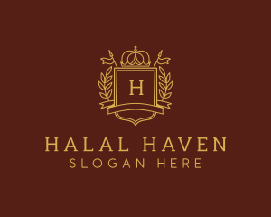 Elegant Crown Shield logo design