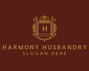 Elegant Crown Shield logo design