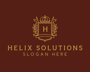 Elegant Crown Shield logo design