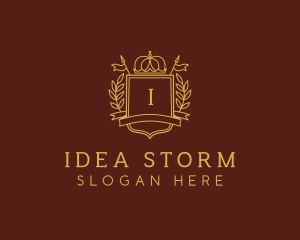 Elegant Crown Shield logo design