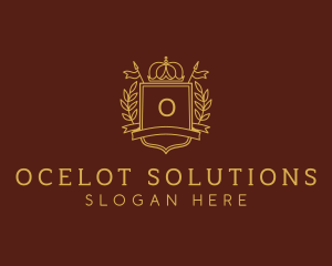 Elegant Crown Shield logo design