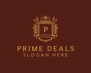 Elegant Crown Shield logo design