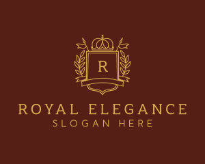 Elegant Crown Shield logo design