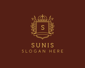 Elegant Crown Shield logo design