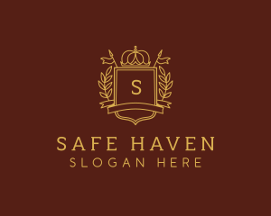 Elegant Crown Shield logo design