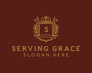 Elegant Crown Shield logo design