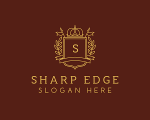 Elegant Crown Shield logo design