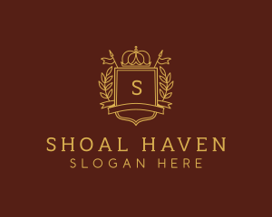 Elegant Crown Shield logo design