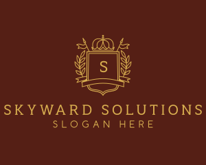 Elegant Crown Shield logo design