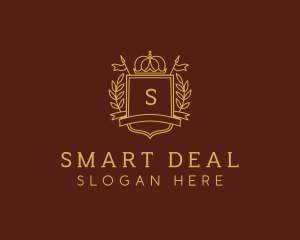 Elegant Crown Shield logo design