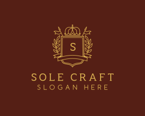 Elegant Crown Shield logo design