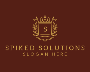 Elegant Crown Shield logo design