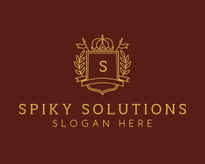 Elegant Crown Shield logo design