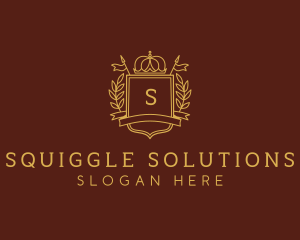 Elegant Crown Shield logo design