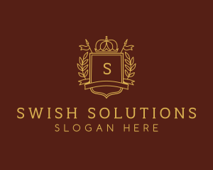 Elegant Crown Shield logo design