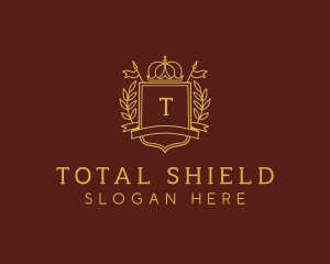 Elegant Crown Shield logo design