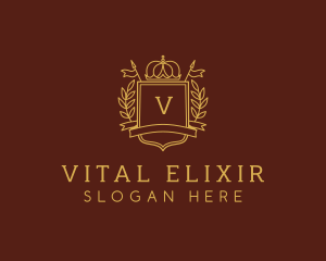 Elegant Crown Shield logo design