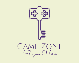 Minimalist Gaming Key  logo design