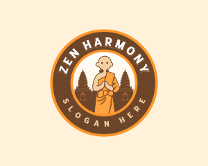 Buddhism - Monk Buddhist Temple logo design