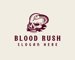 Snake Skull Blood logo design