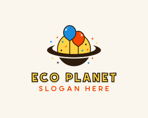 Planet Balloon Party logo design