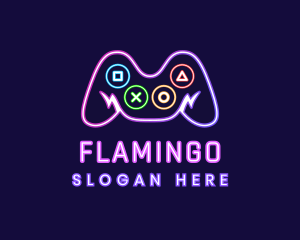 Play - Neon Game Console logo design
