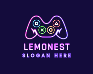 League - Neon Game Console logo design