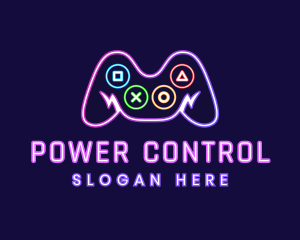 Control - Neon Game Console logo design