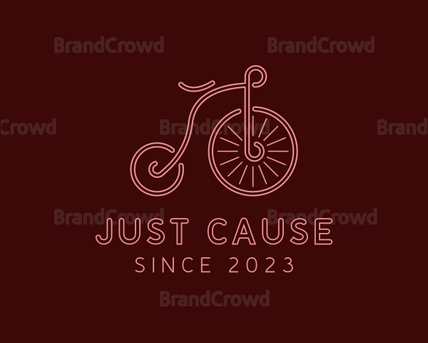 Minimalist Penny Farthing Bike Logo