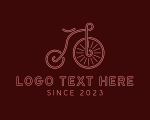 Bicycle Club - Minimalist Penny Farthing Bike logo design