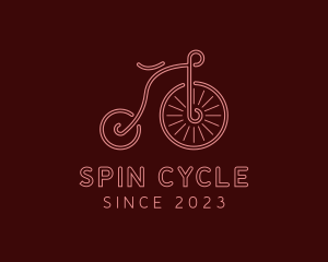 Minimalist Penny Farthing Bike logo design