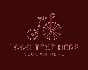 Minimalist Penny Farthing Bike Logo