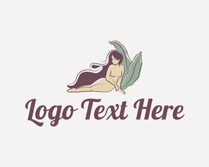 Leaves - Mystic Organic Nude Woman logo design