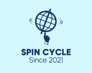 Spin - Blue Spinning Globe logo design