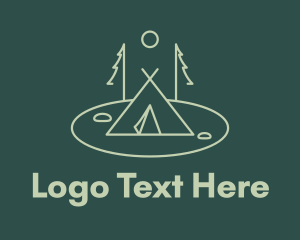 Explore - Minimalist Night Tent logo design