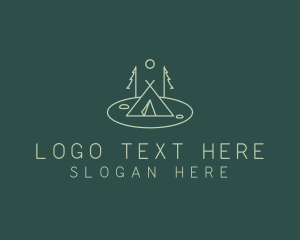 Travel - Minimalist Night Tent logo design