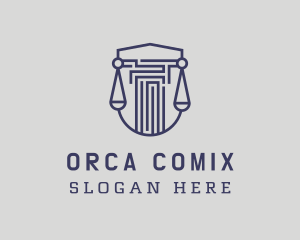 Prosecutor - Blue Column Scale logo design