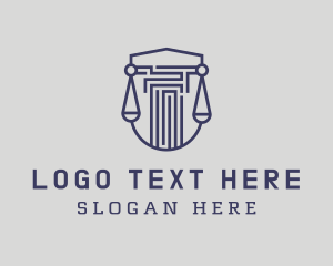 Law - Blue Column Scale logo design