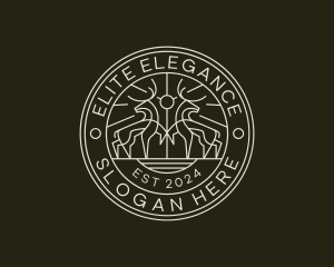 High Class - Deer Elk Animal logo design