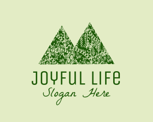 Happiness - Green Forest Mountain logo design