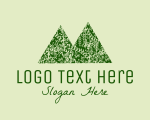 Forest - Green Forest Mountain logo design