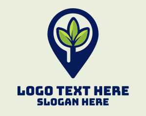 Vegetarian - Plant Location Pin logo design