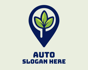 Herbal - Plant Location Pin logo design