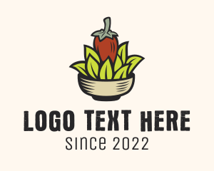 Kitchen - Natural Chili Pepper Bowl logo design