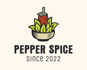 Pepper - Natural Chili Pepper Bowl logo design