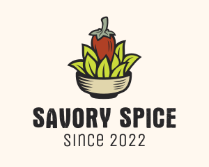 Condiments - Natural Chili Pepper Bowl logo design